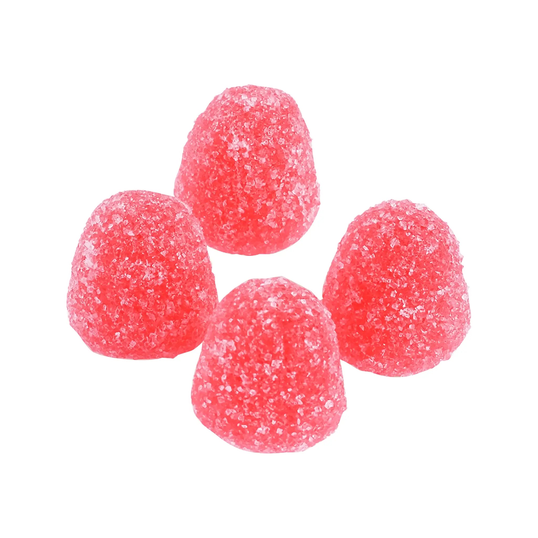 Swedish candy in the shape of a drop, red and coated in sugar.